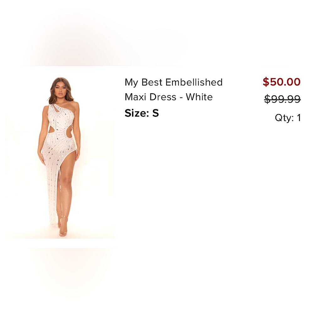 White maxi dress embellished